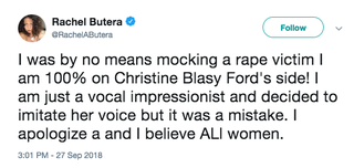 Screenshot of Rachel Butera’s tweet.